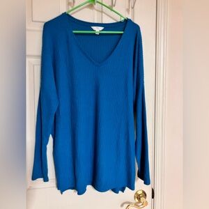Turquoise Blue V-Neck Sweater